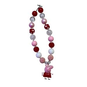 Boutique Peppa Pig gumball necklace with toggle closure peppa pig gift